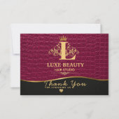 Luxury Crocodile Leather Thank You Card サンキューカード (正面)