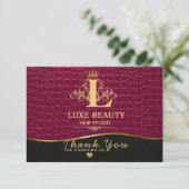 Luxury Crocodile Leather Thank You Card サンキューカード (スタンド正面)