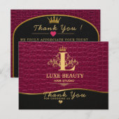 Luxury Crocodile Leather Thank You Card ポストカード (正面/裏面)