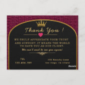 Luxury Crocodile Leather Thank You Card ポストカード (裏面)