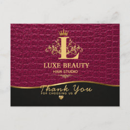 Luxury Crocodile Leather Thank You Card ポストカード
