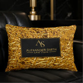 Luxury Crumpled Gold Foil Texture Elegant Metallic アクセントクッション