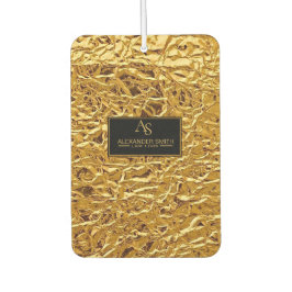 Luxury Crumpled Gold Foil Texture Elegant Metallic カーエアーフレッシュナー
