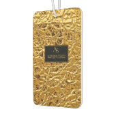 Luxury Crumpled Gold Foil Texture Elegant Metallic カーエアーフレッシュナー (左)