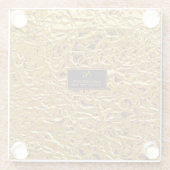 Luxury Crumpled Gold Foil Texture Elegant Metallic ガラスコースター (裏面)