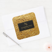 Luxury Crumpled Gold Foil Texture Elegant Metallic スクエアシール (封筒)