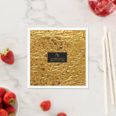 Luxury Crumpled Gold Foil Texture Elegant Metallic スタンダードカクテルナプキン (インサイチュ)