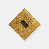 Luxury Crumpled Gold Foil Texture Elegant Metallic スタンダードカクテルナプキン (角)