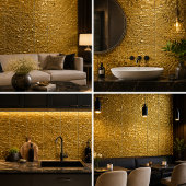 Luxury Crumpled Gold Foil Texture Elegant Metallic タイル