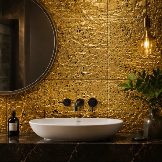 Luxury Crumpled Gold Foil Texture Elegant Metallic タイル