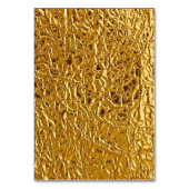 Luxury Crumpled Gold Foil Texture Elegant Metallic テーブルナンバー (裏面)