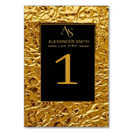 Luxury Crumpled Gold Foil Texture Elegant Metallic テーブルナンバー