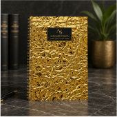 Luxury Crumpled Gold Foil Texture Elegant Metallic ノートブック
