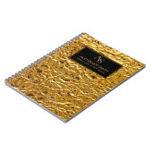 Luxury Crumpled Gold Foil Texture Elegant Metallic ノートブック (左側)