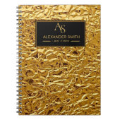 Luxury Crumpled Gold Foil Texture Elegant Metallic ノートブック (正面)