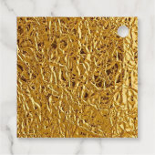 Luxury Crumpled Gold Foil Texture Elegant Metallic フェイバータグ (裏面)