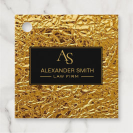 Luxury Crumpled Gold Foil Texture Elegant Metallic フェイバータグ