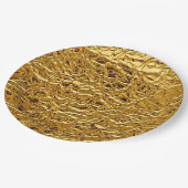 Luxury Crumpled Gold Foil Texture Elegant Metallic ペーパープレート (アングル)