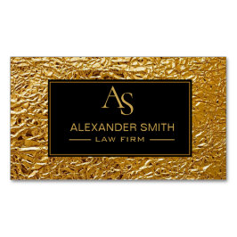 Luxury Crumpled Gold Foil Texture Elegant Metallic マグネット名刺