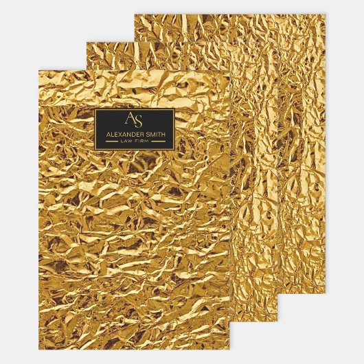 Luxury Crumpled Gold Foil Texture Elegant Metallic ラッピングペーパーシート
