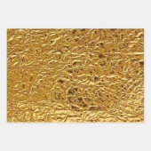 Luxury Crumpled Gold Foil Texture Elegant Metallic ラッピングペーパーシート (正面2)