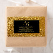 Luxury Crumpled Gold Foil Texture Elegant Metallic ラベル (インサイチュ)