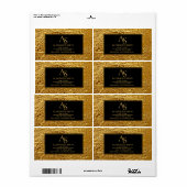 Luxury Crumpled Gold Foil Texture Elegant Metallic ラベル (フルシート)