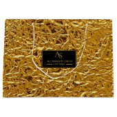 Luxury Crumpled Gold Foil Texture Elegant Metallic ラージペーパーバッグ (正面)