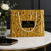 Luxury Crumpled Gold Foil Texture Elegant Metallic ラージペーパーバッグ