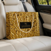 Luxury Crumpled Gold Foil Texture Elegant Metallic ラージペーパーバッグ
