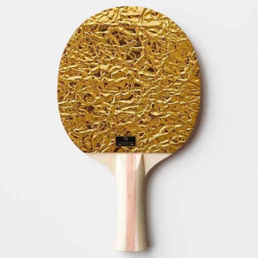 Luxury Crumpled Gold Foil Texture Elegant Metallic 卓球ラケット (正面)