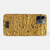 Luxury Crumpled Gold Foil Texture Elegant Metallic Case-Mate iPhoneケース (裏面(横))