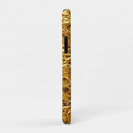 Luxury Crumpled Gold Foil Texture Elegant Metallic Case-Mate iPhoneケース (裏面/右)