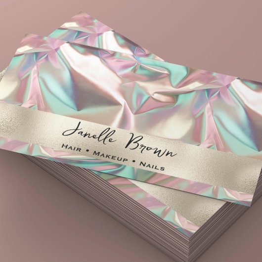 Luxury Crumpled Holographic Foil 名刺