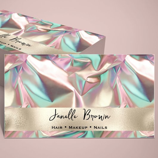 Luxury Crumpled Holographic Foil 名刺