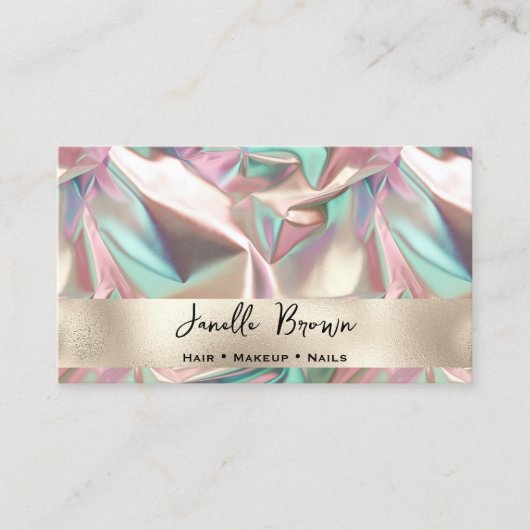 Luxury Crumpled Holographic Foil 名刺 (正面)