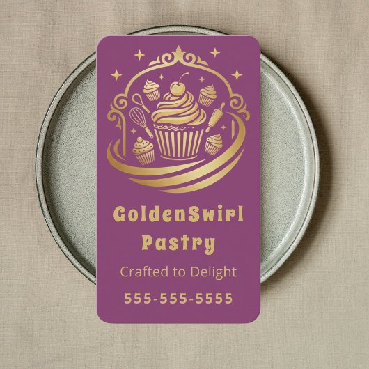 Luxury Cupcake Home Bakery Pastry Chef Modern 名刺