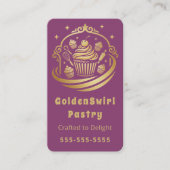 Luxury Cupcake Home Bakery Pastry Chef Modern 名刺 (正面)