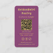 Luxury Cupcake Home Bakery Pastry Chef Modern 名刺 (裏面)