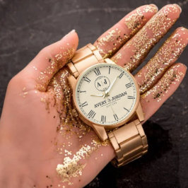 Luxury Custom Couples  Monogram Wedding  腕時計