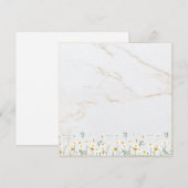 Luxury Daisy Gold Frame Marble Blank Card (正面/裏面)