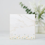 Luxury Daisy Gold Frame Marble Blank Card (スタンド正面)