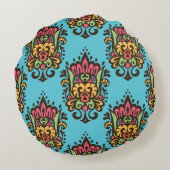 Luxury Damask flower seamless pattern. Floral Vint ラウンドクッション (裏面)
