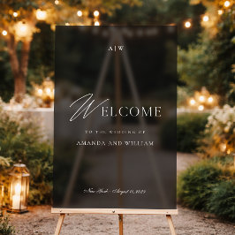 Luxury Dark Acrylic Wedding Welcome Sign アクリルサイン