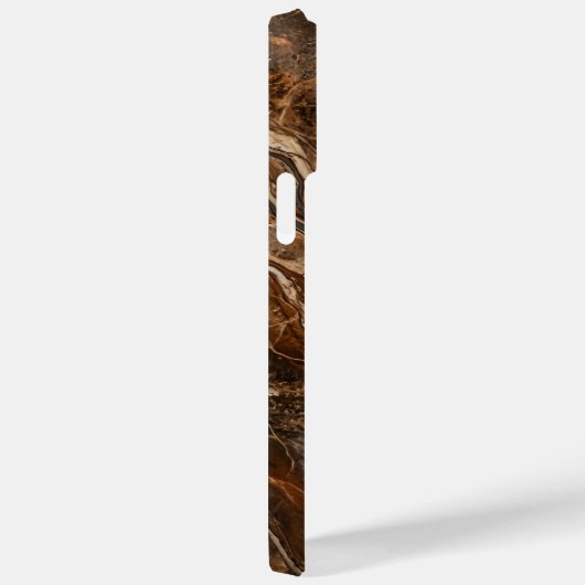 Luxury Dark Brown and Gold Marble iPhone Case Case-Mate iPhoneケース (裏面 / 右)