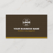 Luxury Dark Brown Textured QR Code Minimal Gold  名刺 (正面)