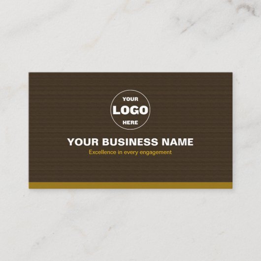 Luxury Dark Brown Textured QR Code Minimal Gold  名刺 (正面)