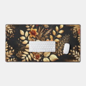 Luxury Dark Floral Desk Mat Chic Workspace Decor デスクマット (キーボード&マウス)