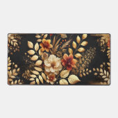 Luxury Dark Floral Desk Mat Chic Workspace Decor デスクマット (正面)