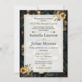 Luxury Dark Floral Elegant Wedding Invitation 招待状 (正面)